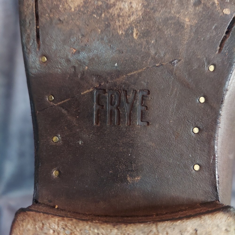 Frye Melissa Button Extended Calf Leather Riding Boots Cognac Brown Women's 9B - Picture 12 of 16